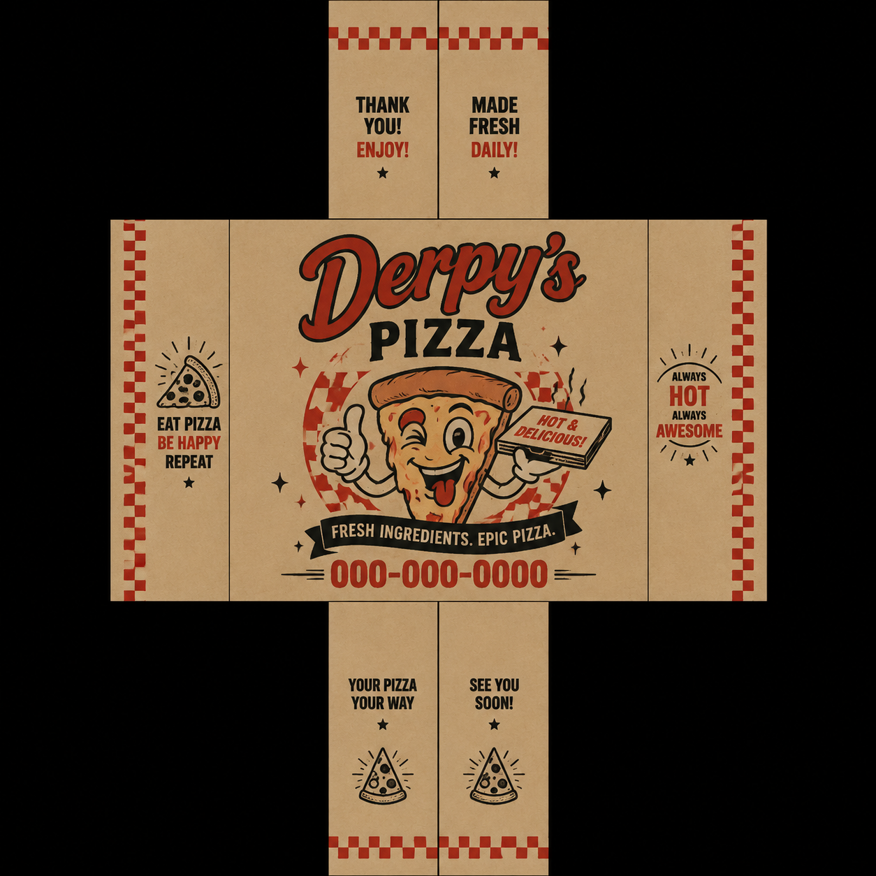 Derpy's Pizza box design